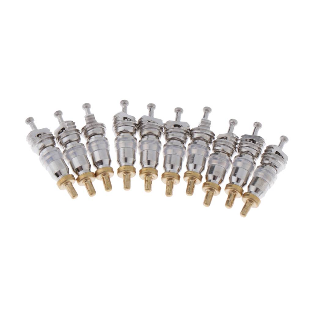 10Pcs R410 Brass Spare Valve Cores Inside Container for   & Refrigeration