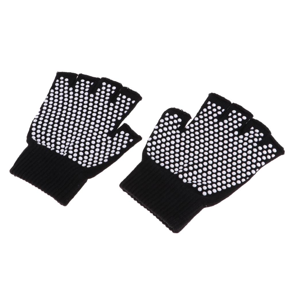 Anti-Slip Cotton Yoga Running Gloves Fitness Workout Half Finger Glove for Women Men 5 Colors