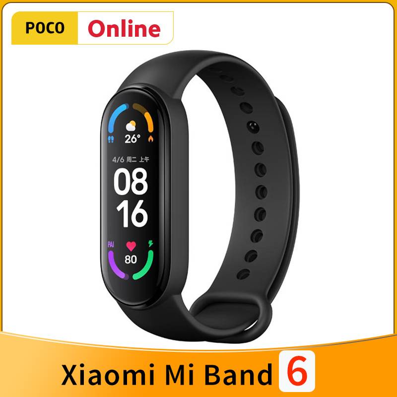 Смарт-браслет Xiaomi Mi Band 6 фитнес трекер с AMOLED экраном функцией измерения пульса и