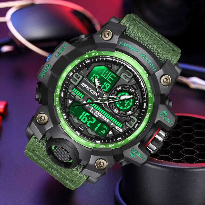 Часы наручные мужские электронные светодиодные водостойкие 3133 | Наручные часы