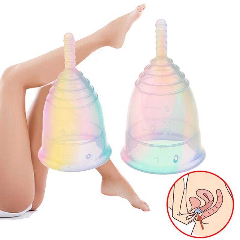 1PCS Colorful Women Cup Medical Grade Silicone Menstrual Cup Feminine Hygiene Menstrual Lady Cup Health Care Period Cup