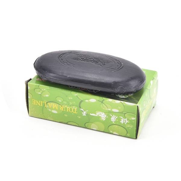 Black Bamboo Charcoal Soap Face Body Clear Anti Bacterial Tourmaline Soap