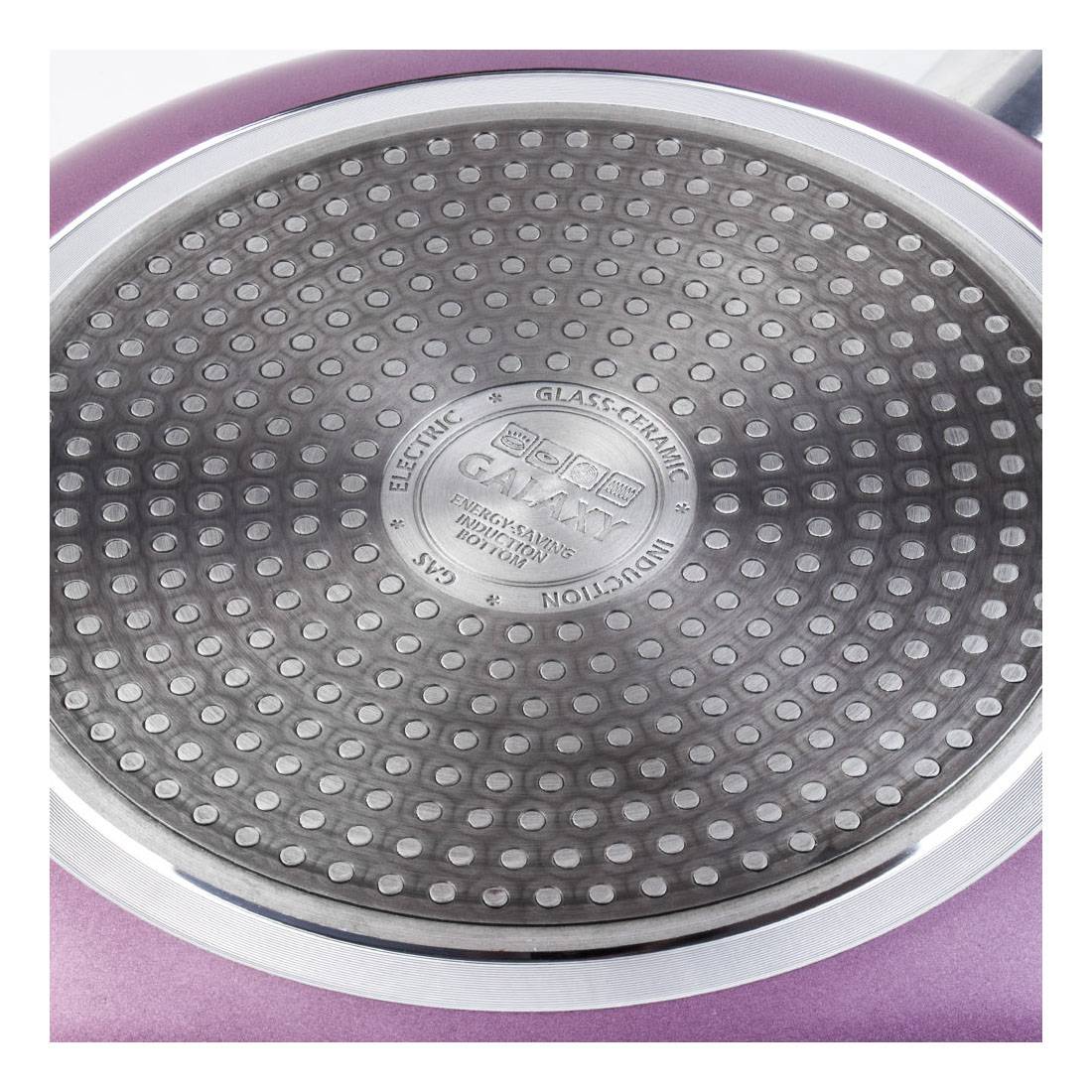 Сковорода с крышкой Galaxy GL 9826 (Диаметр 22 см, антипригарное покрытие, крышка из жаропрочного стекла, индукционное дно, подходит для всех типов плит)