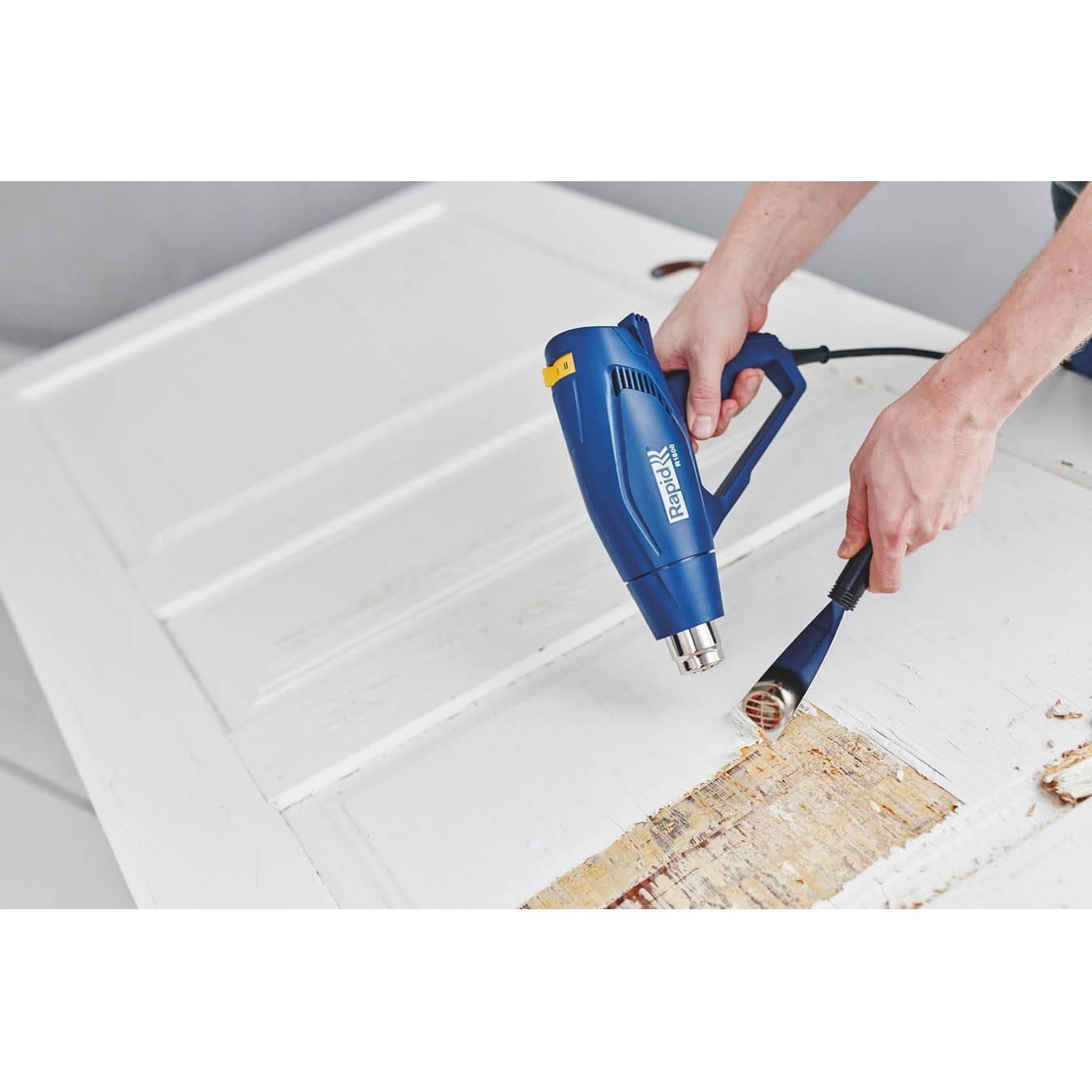 Фен технический Rapid 5001341 (1800 Вт; 450 л/мин; 300-550°C; ступенчатая регулировка t; защита от перегрева)