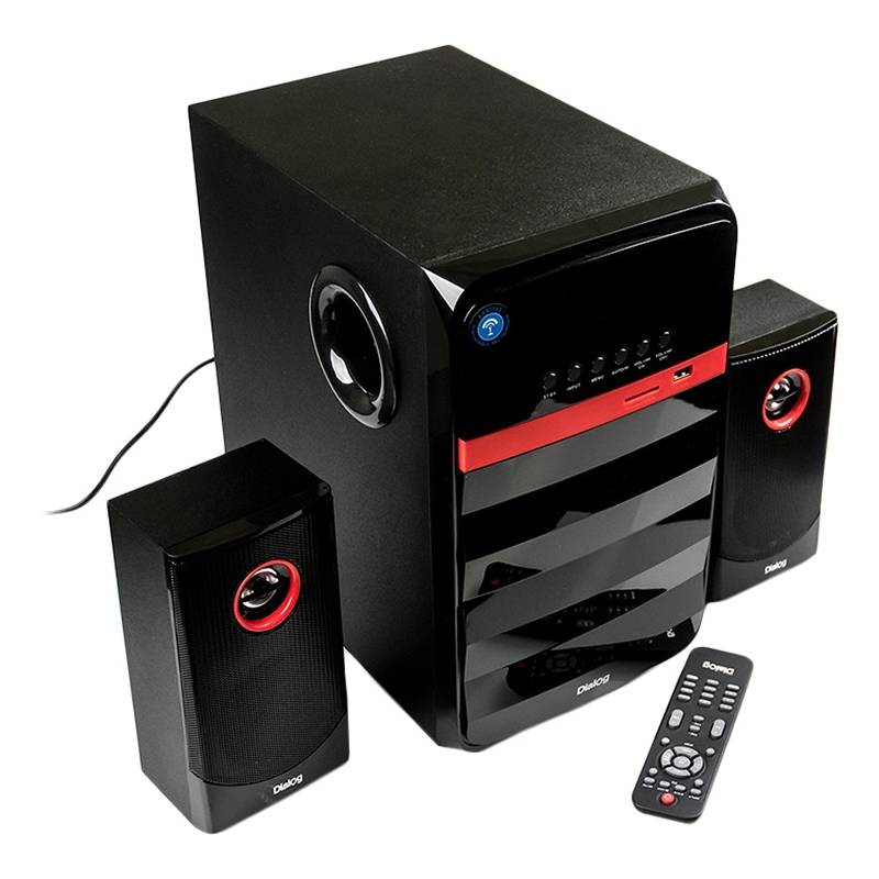 Колонки для компьютера DIALOG AP-240B черный (суммарная мощность 65 Вт; Bluetooth; фазоинвертор; ЖК дисплей; магнитное э